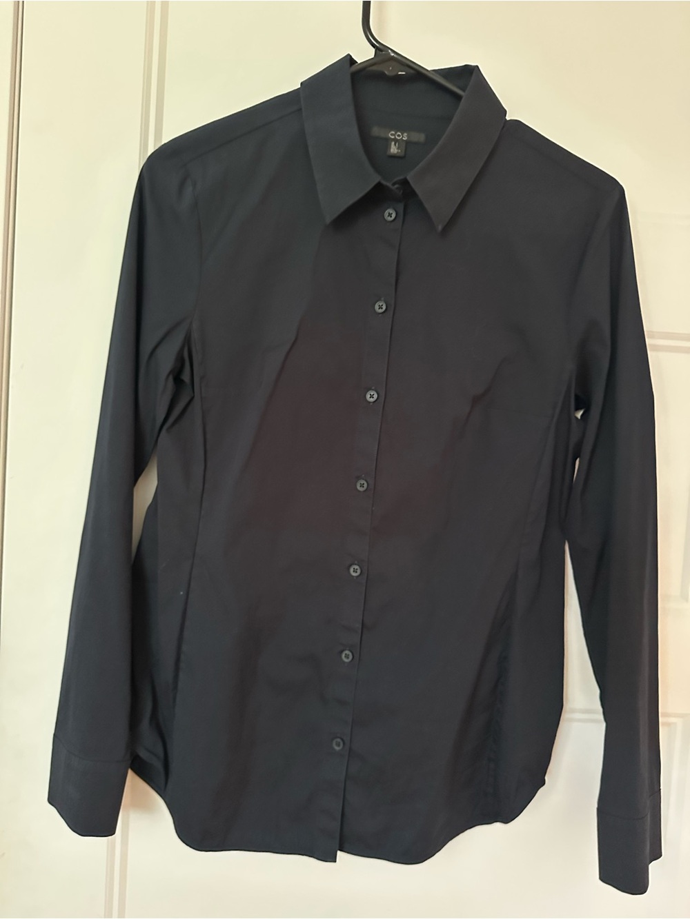 COS Navy Cotton Button-Down Dress Shirt